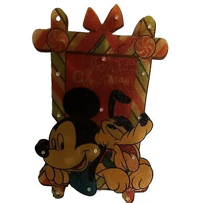 Christmas Mickey Mouse & Pluto Light Up Display  15” Window Decor Vintage • $29.99