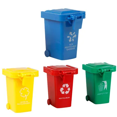 4 Pcs Mini Trash Can Toy Push Vehicles Garbage Cans Curbside Vehicle Garbage-go • $4.86