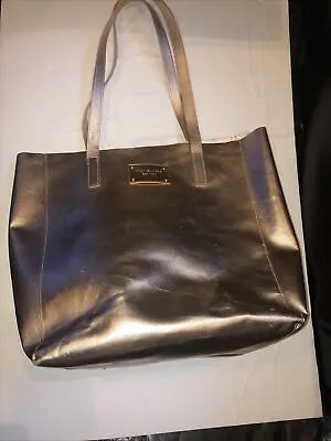 Michael Kors Metallic Rose Gold Tote Bag Faux Leather Logo • $40