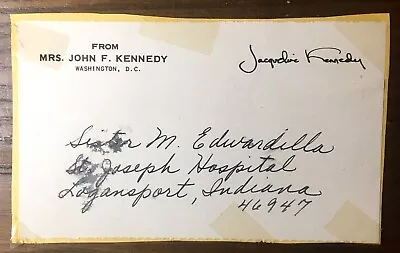 Jacqueline Kennedy Address Label From Front Of First Lady White House Envelope • £8.54