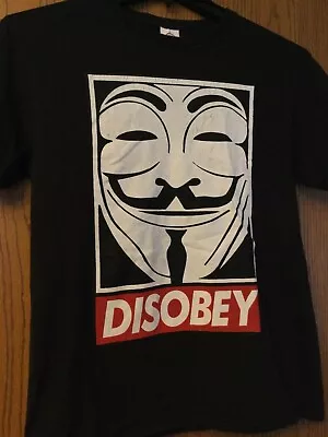V For Vendetta - “Disobey” - Black Shirt - M - Delta Pro Weight • $40