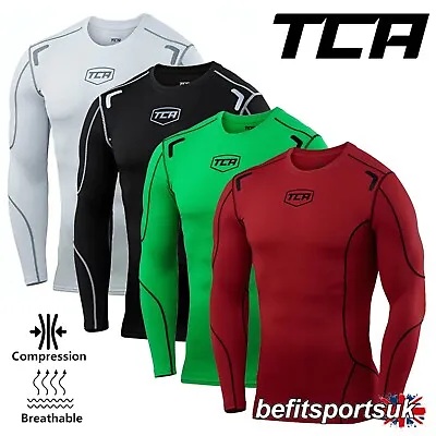£11.95 • Buy Mens Compression Base Layer Skins Long Sleeve Under Layer Top Tca Armour Gym