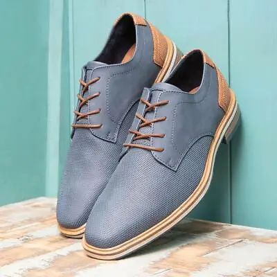 Comfy Steps Mens Shoes Blue Adults Lace Up Navy Formal Comfortable Henderson • £34.99