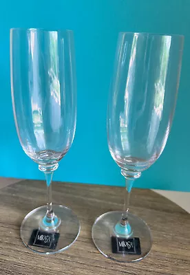 Set Of 2 Mikasa Stephanie Champagne Fluted Glasses NEW W/tags Austria T7201-007 • $24.99