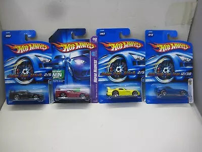 HOT WHEELS EARLY 2000'S LOT OF 4 DODGE VIPERS MINT ON CARD C • $2.25