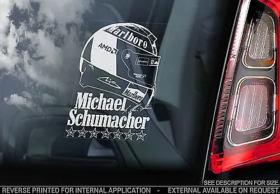 Michael Schumacher - F1 Car Window Sticker -Formula 1 HELMET Ferrari Schumi TYP3 • £3.99
