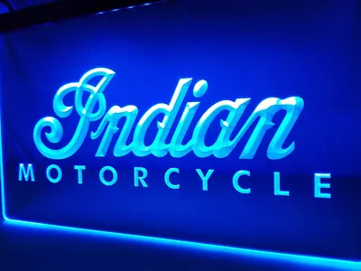 Motorcycle Indian LED Neon Light Sign Hang Sign Gift Home Decore Size 12 X 8 • $23.99