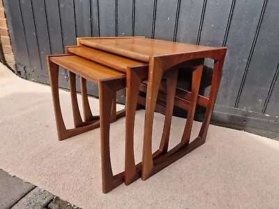 Genuine G Plan Quadrille Vintage Teak Nest Of 3 Tables 1960s • £125