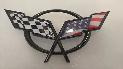 New 1997-2004 Chevy Corvette C5 Emblems Badge Black USA Flag (Front) • $18.99