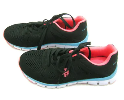 U.S. POLO ASSN Women's (Size 7) Black Pink Sneakers Lightweight Running Shoes • $14.95