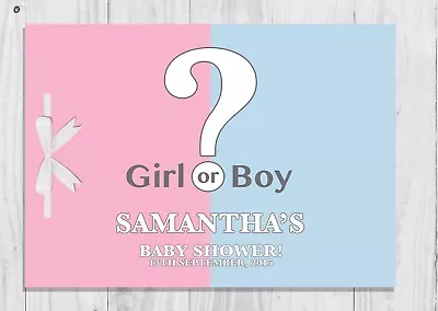 £5.99 • Buy PERSONALISED Gender Reveal Baby Shower Guest Book, Keep Sake, Game, Boy Or Girl