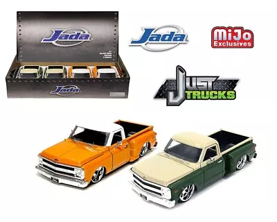 Jada 1:24 Just Trucks 1969 Chevrolet C10 Stepside Pickup Orange/ Green Display  • $27.99