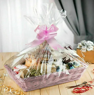 🔥Christmas Make Your Own Hamper Large Wicker Wine Food Basket Gift Set Kit Home • £13.55
