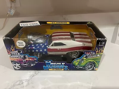 Muscle Machines 1969 Dodge Charger Red White & Blue Mopar Muscle 2003 1:18 Scale • $25