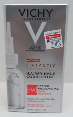 Vichy LiftActiv Supreme H.A. Wrinkle Corrector 1.5% Hyaluronic Acid - 1 Oz 30mL • $18.95