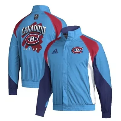 Size XL Adidas NHL Montreal Canadiens Blue Button Up Mens Jacket • $54.95