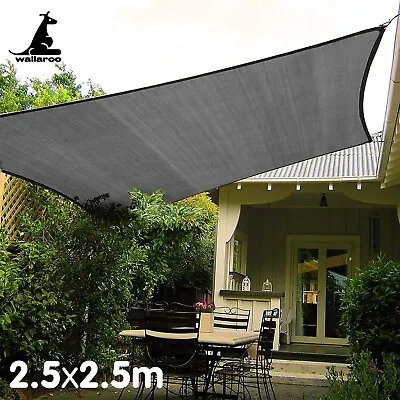$45 • Buy Wallaroo Outdoor Sun Shade Sail Canopy Grey Square 2.5 X 2.5M