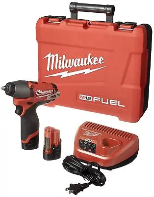 Milwaukee 2454-22 M12 Fuel 3/8 Impact Wrench Kit W/2 Bat • $352