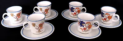 Mikasa Cordon Bleu Bokhara CG504 CG500 Floral Tea Cups W/ Saucers 12 Pc Set • $50.98