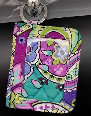 Vera Bradley Key Ring ID Holder Credit Card Case Purple Paisley Slim Compact • $12.05