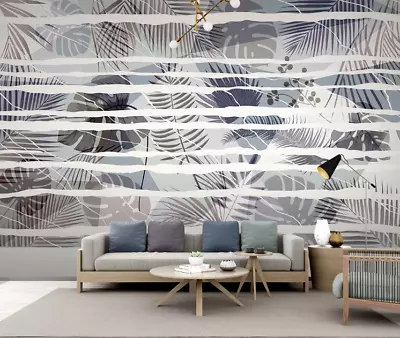 3D Geometric Leaves Wallpaper Wall Mural Removable Self-adhesive 893 • $163.09