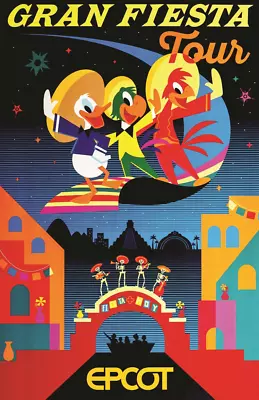 EPCOT Gran Fiesta Tour Attraction Poster Print 11x17 Three Caballeros Mexico • $16.19