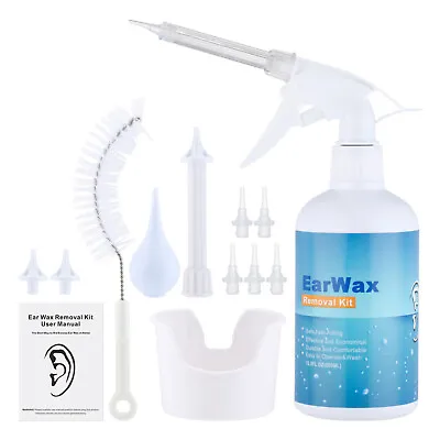 Ear Wax Removal Remover Cleaning Washer Bottle Irrigation Cleaner Syringe Kit UK • £10.99