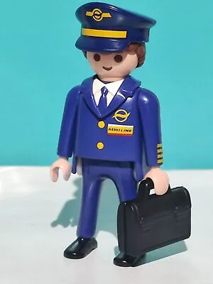 Playmobil Figure Pilot Flight Commander Airplane Airport 3185 3352 5007 5338 • £5.02