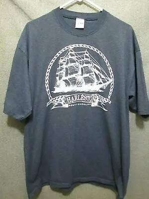 $19.95 • Buy Vtg Charleston, Sc Ship Graphic Single Stitch Men's T-shirt Adult Xl