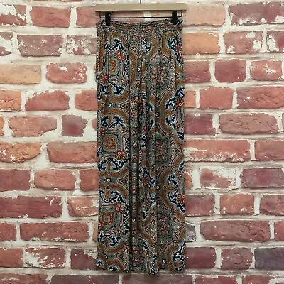 Matty M Pants Womens Small Multicolor Boho Floral Abstract Pocketed Wide Leg • $16.14