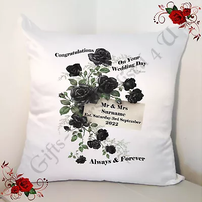 Personalised 18  Cushion  Wedding Gift  Mr & Mr / Mr & Mrs / Mrs & Mrs - D.27 • £16.99