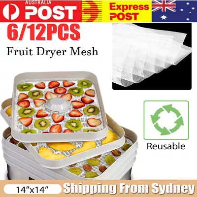 14  12PCS Reusable Non Stick Silicone Dehydrator Sheets For Fruit Dryer Mesh • $15.76