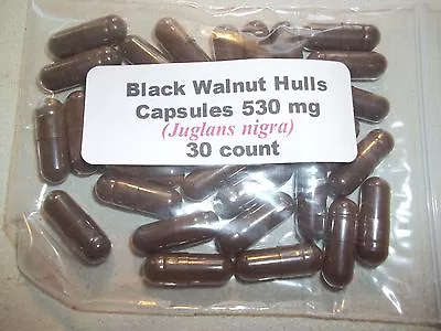 Black Walnut Hull Powder Capsules (Juglans Nigra) 530 Mg   30 Count • $3.95