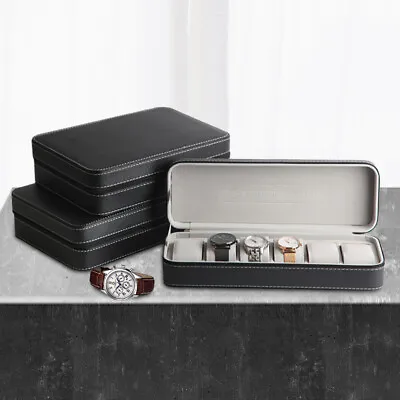 6/10/12 Slots Men Watch Box Leather Display Case Organizer Jewelry Storage Box • $25