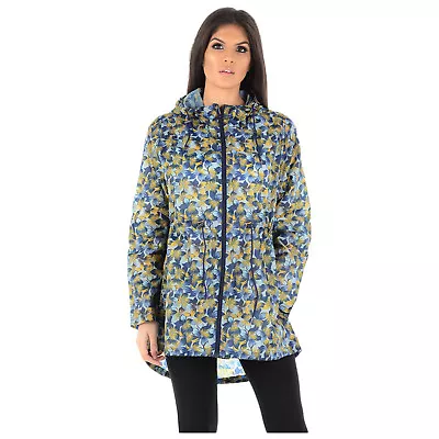 Ladies Rain Mac Women Raincoat Fishtail Kagool Parka Festival Hooded Jacket Coat • £13.99