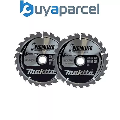 2 X Makita B-62979 165mm X 20mm 25 Teeth Efficut Circular Saw Blade DHS680Z • £48.99