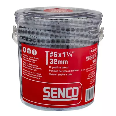 Senco 6 1-1/4  Collated Drywall To Wood Screws Philips Bugle-Head Deck 1000 Pack • $31.09