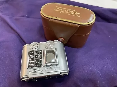 TESSINA 35 SILVER CAMERA W/LEATHER CASE VINTAGE AUTOMATIC 35mm SUBMINIATURE SPY • $299