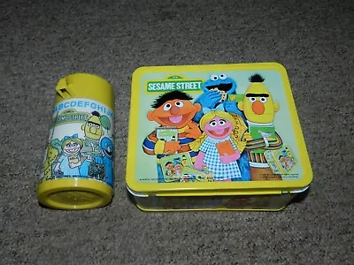 Vintage Sesame Street Metal Lunchbox With Thermos 1979 Aladdin. • $49.99