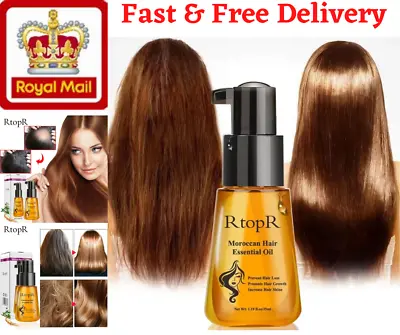 £9.99 • Buy 100% Natural Pure Organic Moroccan Hair Oil Serum Growth Shine Prevent Loss, Dry