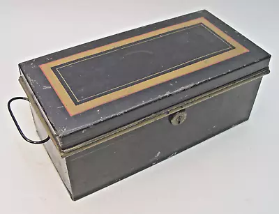 Antique Tin Money Box With Key • $10