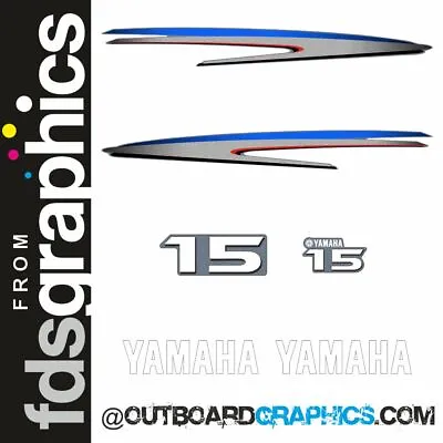 Yamaha 15hp 2 Stroke (2002) Outboard Engine Decals/sticker Kit • $52.92