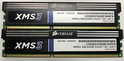 CORSAIR XMS3 8GB 2x4GB 1600MHZ CMX8GX3M2B1600C9 DIMM GAMING RAM 240pin PC • $24.20