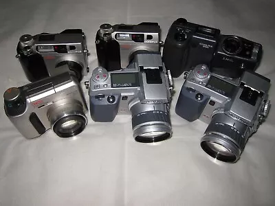 Lot Of 6 Compact Point And Shoot Digital Cameras...Olympus Minolta Nikon... • $23