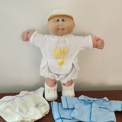 1987 Cabbage Patch Kid Preemie & Clothing Blonde Hair Blue Eyes - Eldon Nigel • $19.99