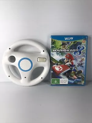 Nintendo Wii U Mario Kart 8 Video Game + Genuine Wheel PAL Tested & Working • $32.50