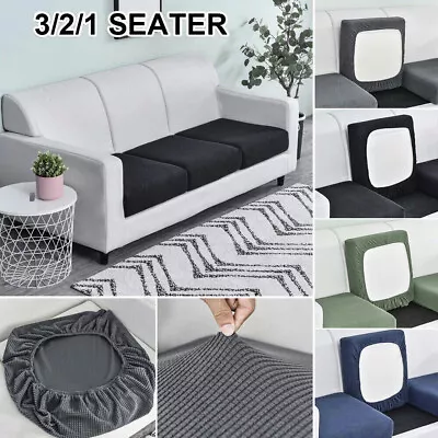 1/2/3 Seater Sofa Seat Covers Stretch Couch Cushion Slipcovers Replace Protector • £6.99