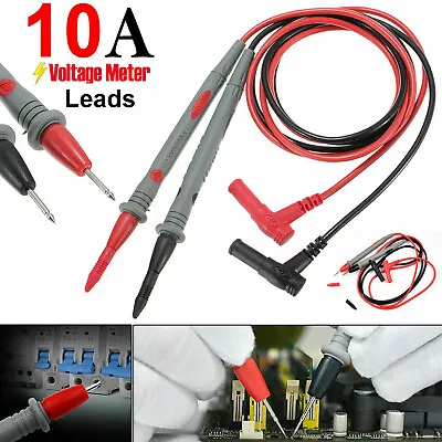 Digital Multimeter Test Leads 10A Quality Extension Lead Probes Volt Meter Cable • £3.64