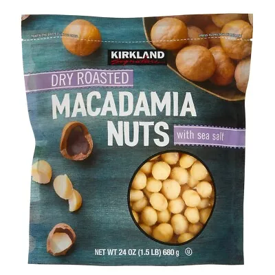 Kirkland Signature Dry Roasted Macadamia Nuts With Sea Salt 24 Oz • $29.99