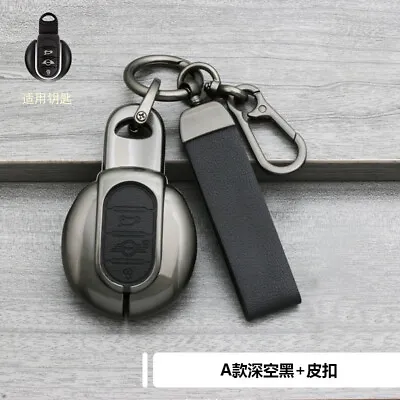 Genuine Leather Zinc Alloy Smart Car Key Fob Cover Cow Case For BMW MINI Cooper • $18.04